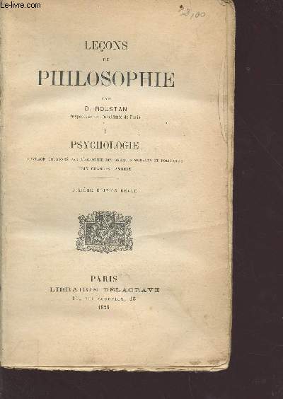 Leons de philosophie tome 1 : psychologie - 2e dition revue