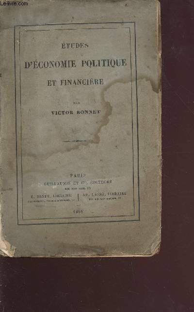 Etudes d'conomie politique et financire