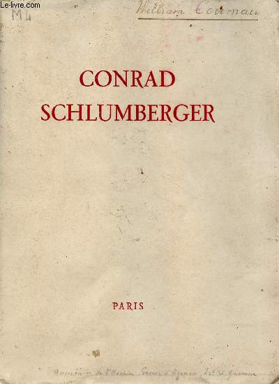Conrad Schlumberger - ddicace de Jean Schlumberger