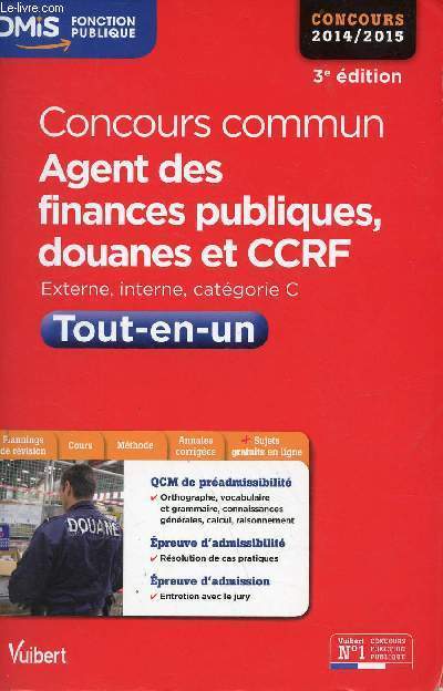 Concours commun agent des finances publiques, douanes et CCRF - Externe, interne, catgorie C