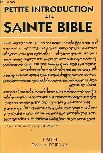 Petite introduction à la sainte Bible - 5e édition révisée par 