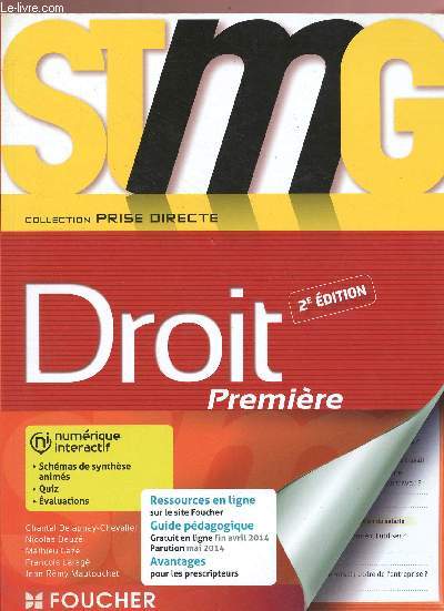 Droit premire 2e dition STMG - Collection Prise directe