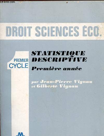 Droit sciences co. statistique descriptive 1ere anne - premier cycle