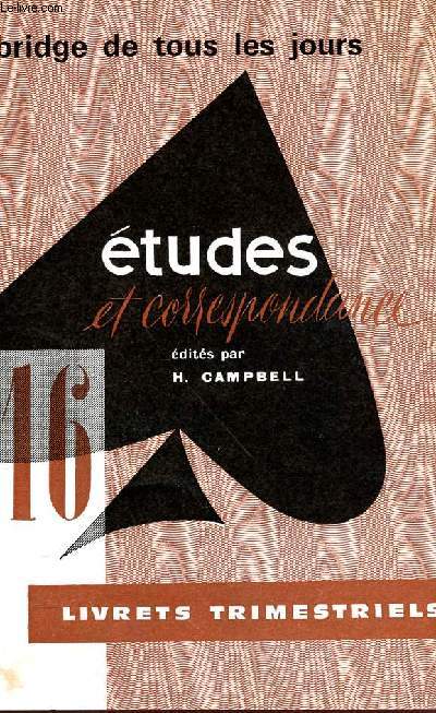 Le bridge de tous les jours - tudes et correspondance n16