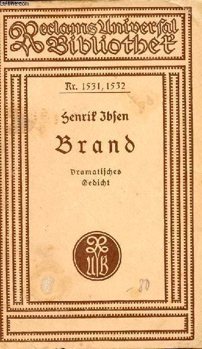Brand - Collection Reclams universal bibliothet'n1531,1532