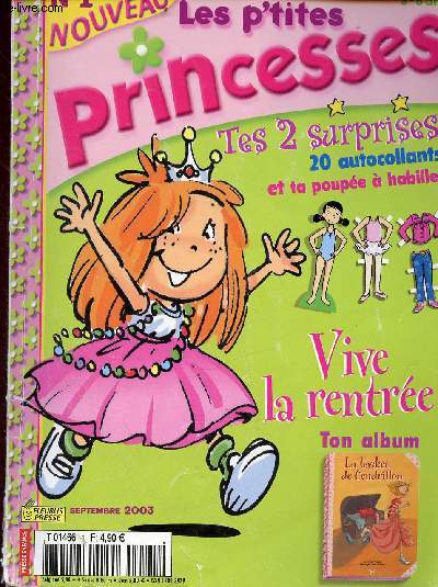 Les p'tites princesses n1 de septembre 2003 - Ni grande ni petite - Le voleur de poupe - jeux - lapin copain - dessine un lapin - la basket de cendrillon - Perler et Prune  l'cole - Des palmiers papillons (recette),etc.