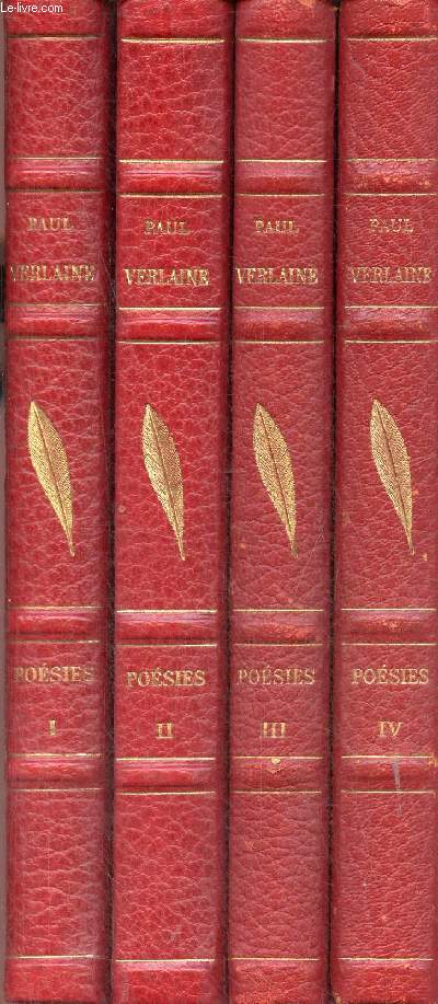 Oeuvres potiques de Paul Verlaine - en 4 tomes (4 volumes) - tomes 1+2+3+4.