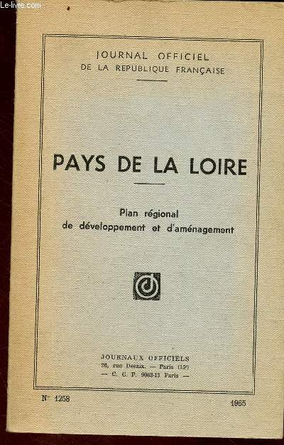 Journal officiel de la rpublique franaise - Pays de Loire - Plan rgional de dveloppement et d'amnagement n1258