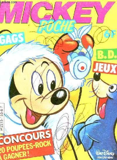 Mickey Poche n156 - Gags, B.D. jeux - Sommaire : La saviez-vous ? , poisson de poisson, coloriages, copies conforme,