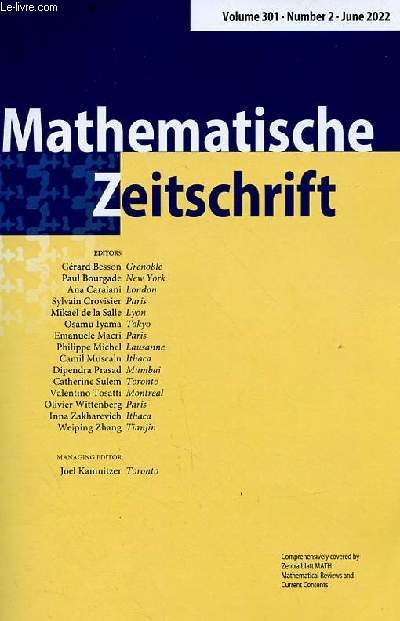 Mathematische Zeitschrift - Volume 301 - n2 - Juin 2022