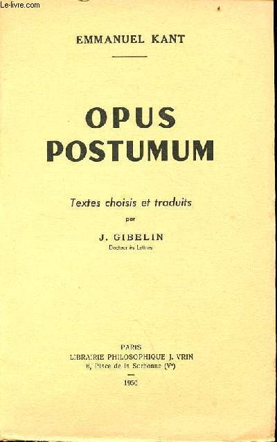 Opus Postumum.