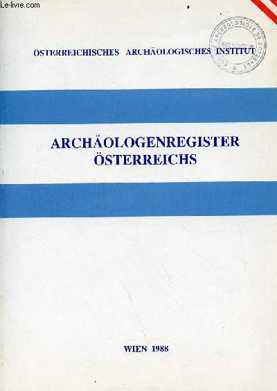 Osterreichisches archologisches institut - Archologenregister sterreichs.