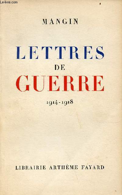 Lettres de guerre 1914-1918.