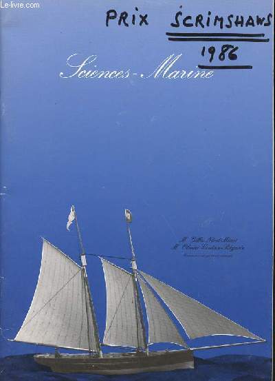 Catalogue de ventes aux enchres Sciences-Marine - Nouveau drouot salle 14 mardi 1er juillet 1986  14 heures.