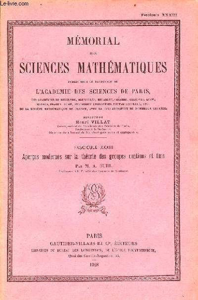 Aperus modernes sur la thorie des groupes continus et finis - Mmoral des sciences mathmatiques fascicule XXXIII.
