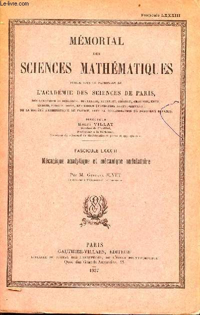 Mcanique analytique et mcanique ondulatoire - Mmorial des sciences mathmatiques fascicule LXXXIII.