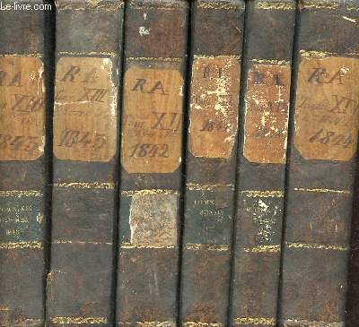 Recueil administratif des lois, arrts et dcisions concernant les contributions directes,le cadastre,la douane,les accises,les poids et mesures et la garantie des matires d'or et d'argent - 6 volumes - annes 1838-1841-1842-1843 (2 volumes)-1844.