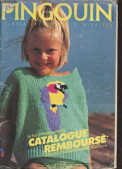 Pingouin le magazine des ides tricotes n115 - Entres de plage et sorties de bain coupe-vent, chauffe-coeurs - chic des pulls illustrs bateau  voiles, jaco et croc, sable et mer - petits enfants modles manches ballon, la vie en bleu etc.