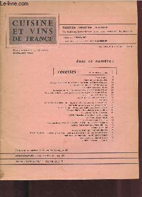 Cuisine et vins de France 21e anne dcembre 1968 - Paris  table - jouez au jeu du rveillon - la cuisine pratique par Marie-Laurence - les labels agricoles le riz - la cuisine au vin les desserts aussi par Jacqueline Grard - deux menus de fte etc.