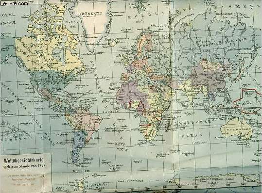 Une carte dpliante en couleur - Europakarte masstab : 1 : 5 000 000 1940 mitgliederausgabe sd-nord - dimension 89 x 116 cm.