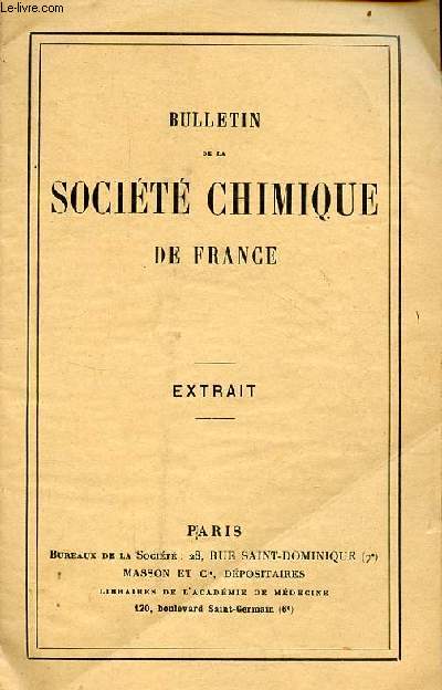 La question de la synthse asymtrique par Ren Bousset - extrait du Bulletin de la socit chimique de France 5e srie t.5 1938.