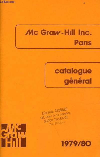 Catalogue gnral 1978/80 Mc Graw-Hill Inc. Paris.
