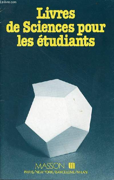 Catalogue Masson livres de sciences pour les étudiants 1978-79.