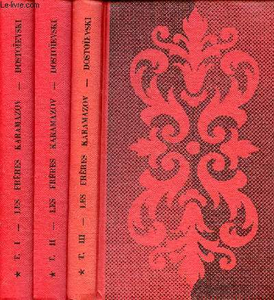Les frres Karamazov - en 3 tomes (3 volumes) - tomes 1+2+3 - Collection bibliothque mondiale n101-102-104.