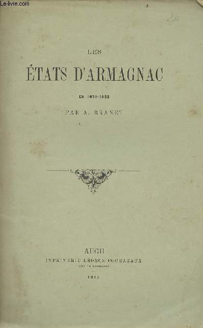Les tats d'Armagnac en 1631-1632.