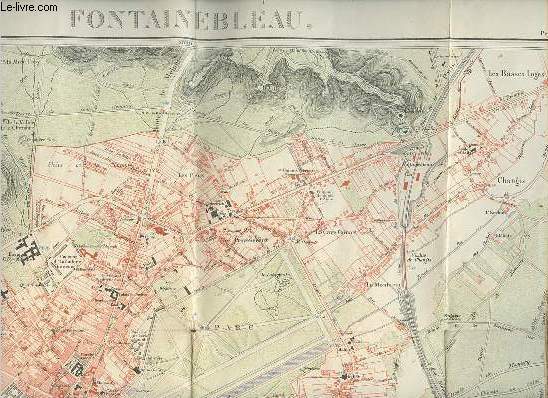 Carte de la ville de Fontainebleau par Colinet - chelle de 1/10 000 - dimension de la carte : 54 x 42.5 cm