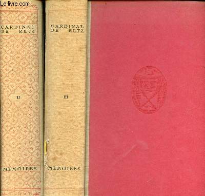 Mmoires du Cardinal de Retz - En 2 tomes (2 volumes) - Tomes 2 + 3.