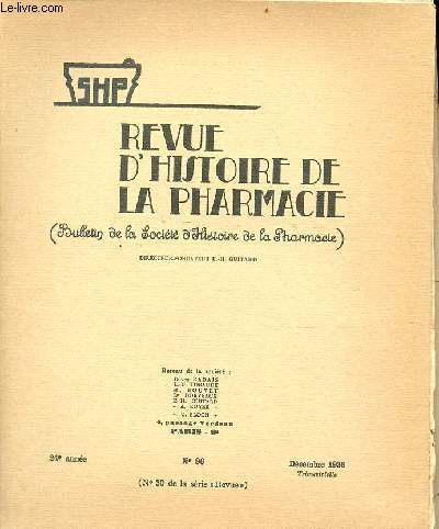 Revue d'histoire de la pharmacie (bulletin de la socit d'histoire de la pharmacie) n96 24e anne dc.1936 - L'influence franaise sur le thme de la danse macabre avec figuration de pharmaciens par L.-A.Haefliger - le mouvement historique etc.