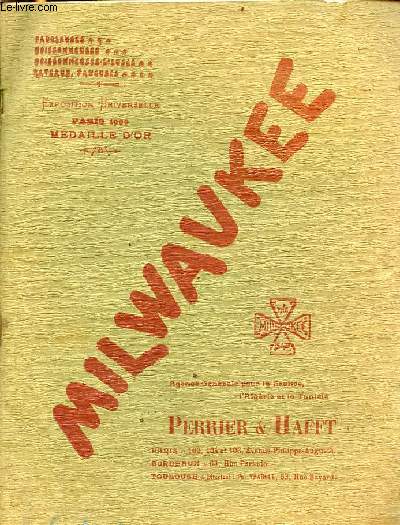 Exposition universelle Paris 1900 mdaille - Milwaukee Perrier & Hafft 1907.