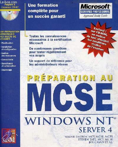 Prparation au MCSE Windows NT Server 4 - cd-rom absent.