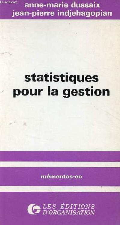 Statistiques pour la gestion - Collection mmentos eo.