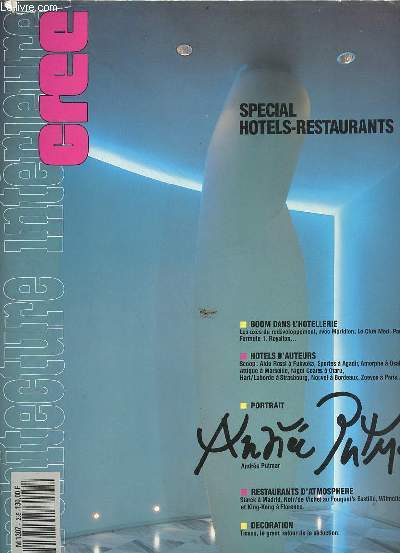 Architecture intrieure n235 mars 1990 - Special hotels-restaurants - bomm dans l'hotellerie les axes du dveloppement, avec mridien, le club med, park center, formule 1, royal ton - hotels d'auteurs scoop : Aldo Rossi  Fukvoka, Sportes  Agadir etc.