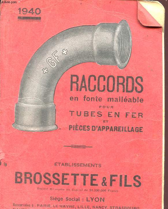 RACCORDS EN FONTE MALEABLE POUR TUBES EN FER ET PIECES D'APPAREILLAGE