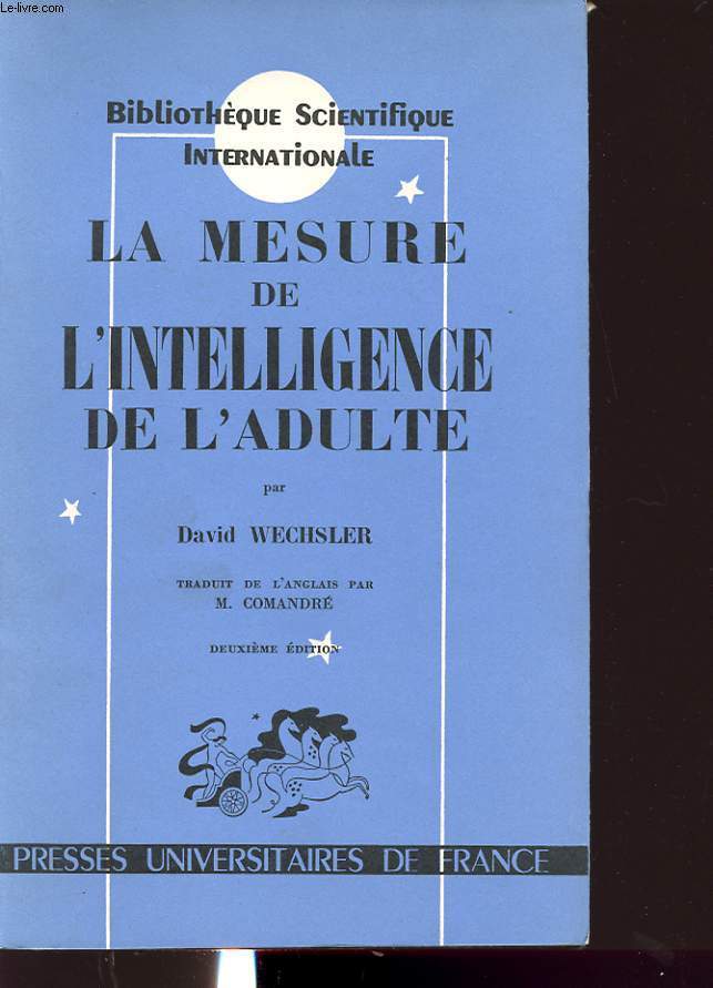 LA MESURE DE L INTELLIGENCE DE L ADULTE - DAVID WECHSLER - 1961 - Afbeelding 1 van 1