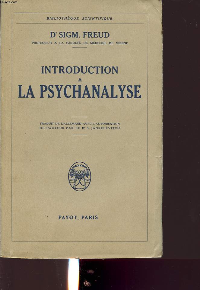 INTRODUCTION A LA PSYCHANALYSE