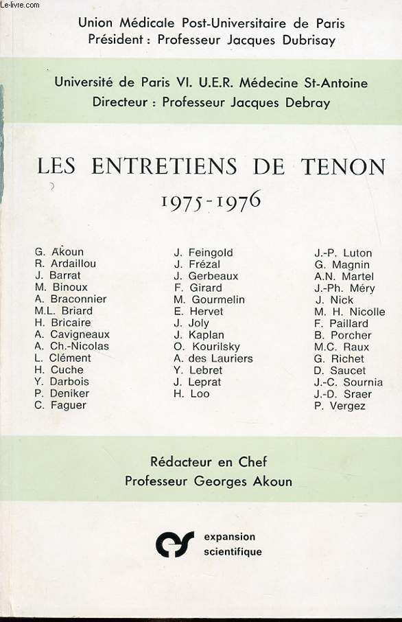 LES ENTRETIENS DE THENON 1975-1976