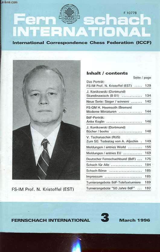 FERNSCHACH INTERNATIONAL N3 1996 : N. KRISTOFFEL