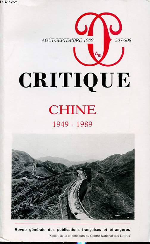 CRITIQUE N507-508 : CHINE 1959-1989