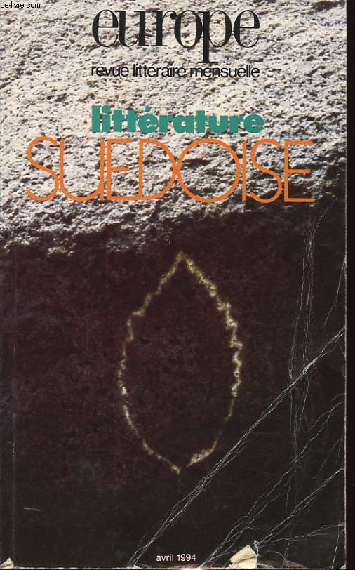 EUROPE N 780 : LITTERATURE SUEDOISE