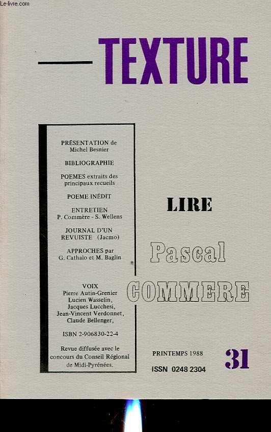 TEXTURE : LIRE PASCAL COMMERE N31
