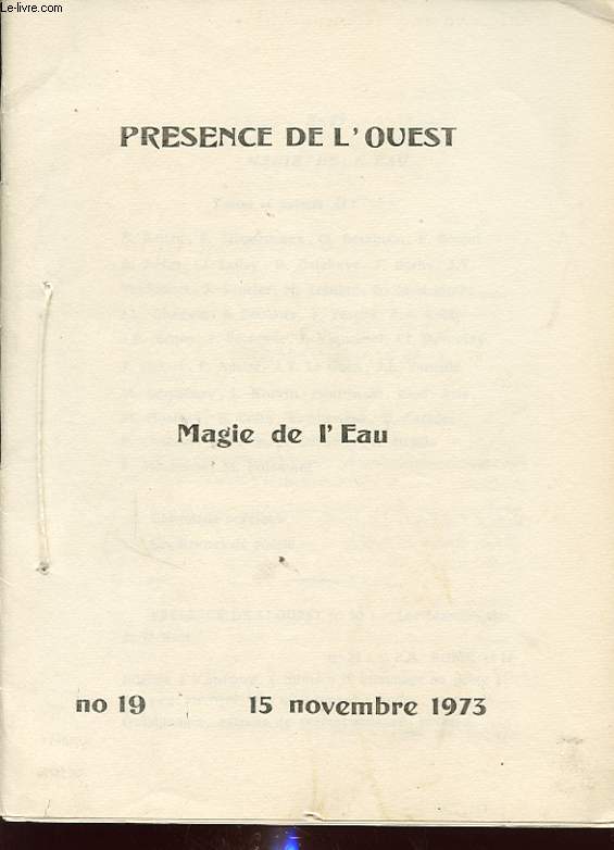 PRESENCE DE L OUEST : MAGIE DE L EAU N19