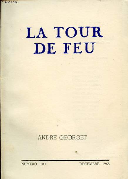 LA TOUR DE FEU N 100 ANDRE GEORGET