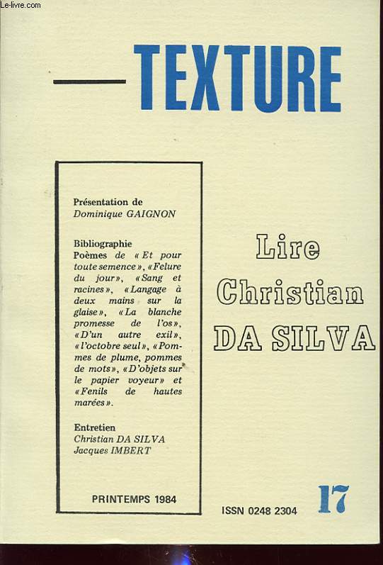 TEXTURE : LIRE CHRISTIAN DA SILVA