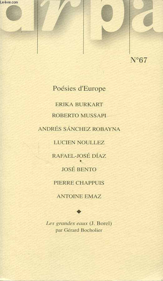 ARPA CAHIER DE RECHERCHE POETIQUE N67