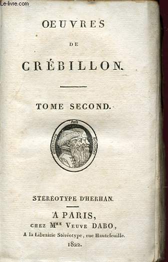 OEUVRES DE CREBILLON TOME SECOND RHADAMISTHE ET ZENOBIE TRAGEDIE