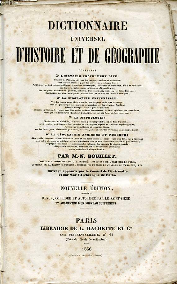 DICTIONNAIRE UNIVERSEL D HISTOIRE ET DE GEOGRAPHIE